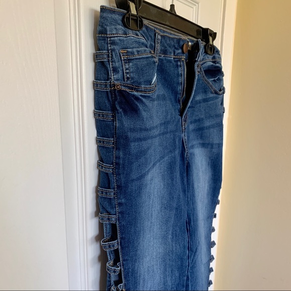 Encore Jeans Side Ladder Cut Out Skinny - Picture 3 of 16